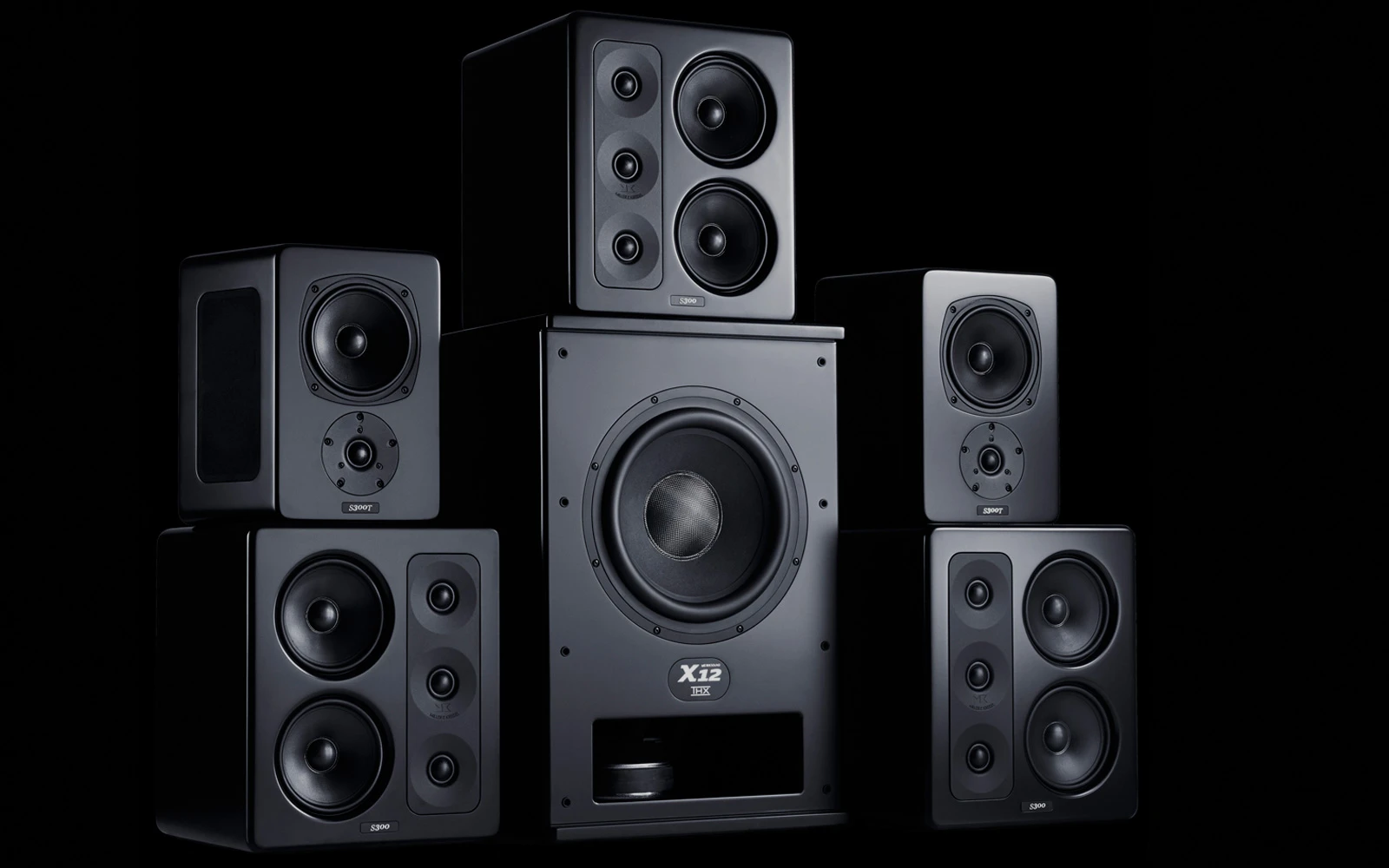 Komplet system af 300 serien højtalere fra M&K Sound og Miller & Kreisel